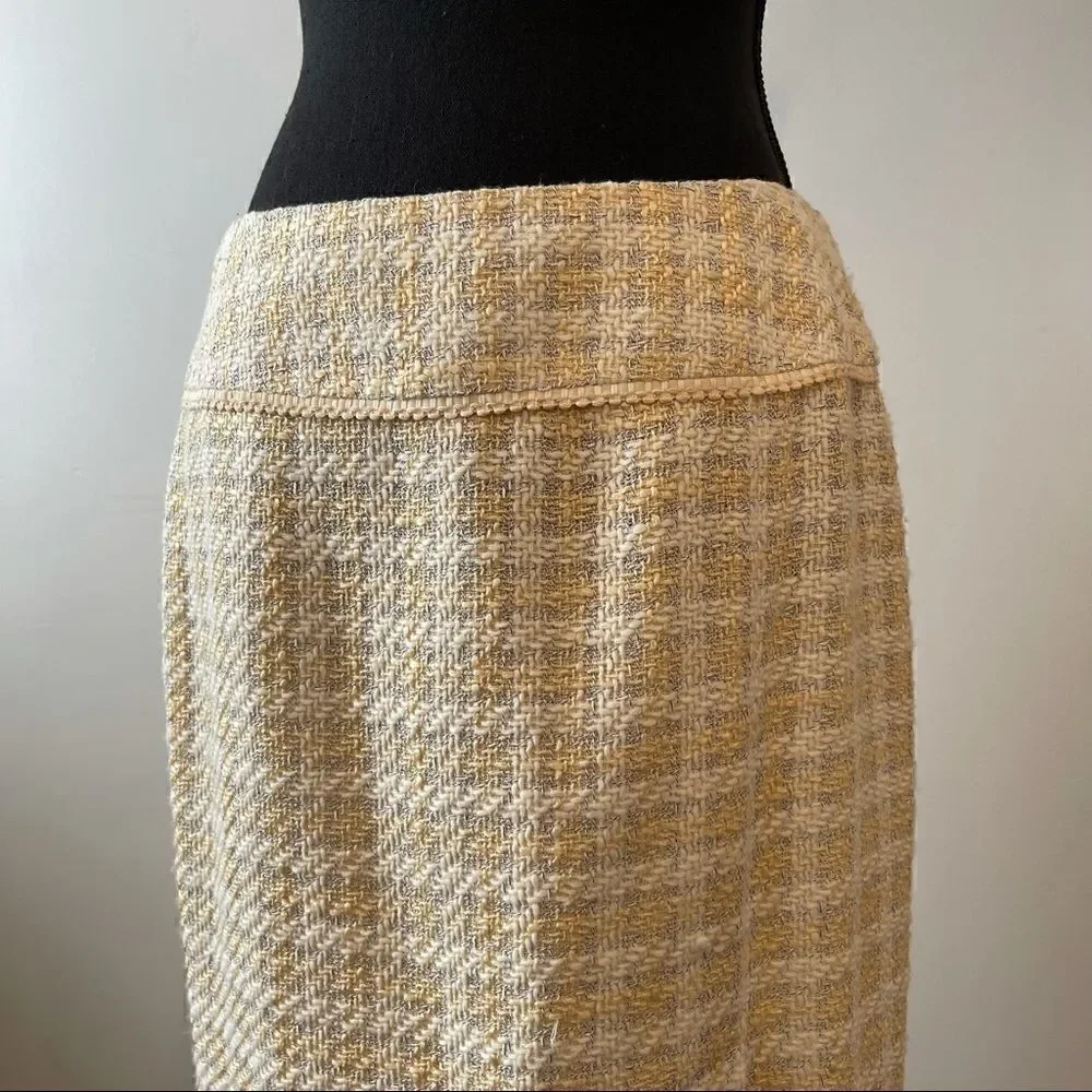 Ann Taylor Loft Yellow Tweed Skirt